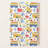 Grappige schoolbus Ga terug naar school naampatroo Planner (Achterkant)