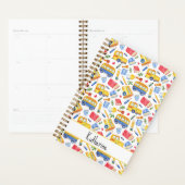Grappige schoolbus Ga terug naar school naampatroo Planner (Display)