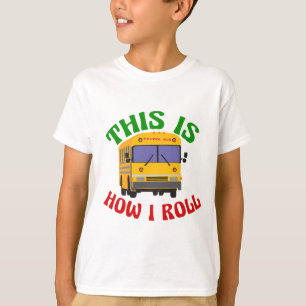 Grappige schoolbus grap Dit is hoe ik rijd kindere T-shirt