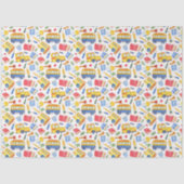 Grappige schoolbus terug naar schoolpatroon tissuepapier (Voorkant)