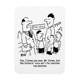Grappige schoolsportdag Vaderenrace Magneet