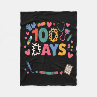 Grappige schoolverpleegster 100 dagen patchen van fleece deken
