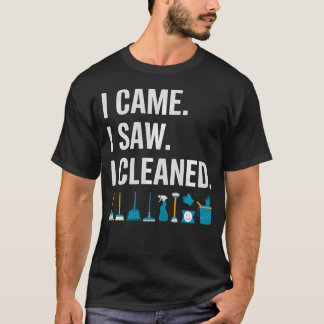 Grappige Schoonmaakploeg Ik Kwam Zag Stof Schoonge T-shirt