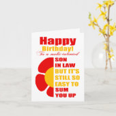 grappige schoonzoon verjaardagswens kaart (Gele Bloem)