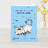 Grappige Schorpioen kaart Sterrenbeeld kat sterren (Gele Bloem)