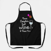 Grappige schorten, aangepaste sassy wijn gepersona schort (Voorkant)