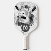 Grappige Schreeuwende Geit Monogram Pickleball Paddle (Achterkant)