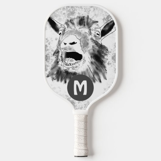Grappige Schreeuwende Geit Monogram Pickleball Paddle (Voorkant)