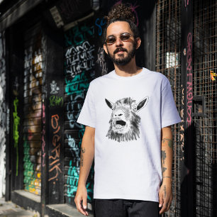 Grappige Schreeuwende Geit Tekening Quirkige Diere T-shirt