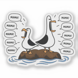 Grappige Schreeuwende Meeuwen Mama Sticker