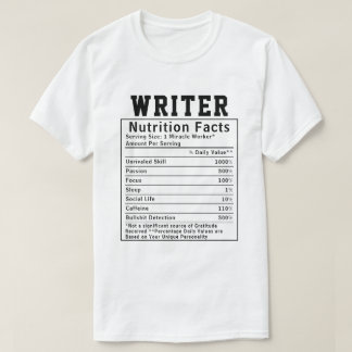 Grappige Schrijver Voedingsfeiten Personeelslid Ca T-shirt