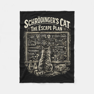 Grappige Schrödingers Kat Ontsnappingsplan Wetensc Fleece Deken