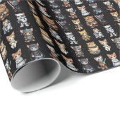 Grappige Science Fiction Kitty Cat Custom Invitati Cadeaupapier (Rol Hoek)