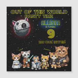 Grappige Science Fiction Kitty Cat Custom Invitati Magnetische Uitnodiging
