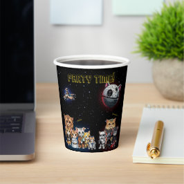Grappige Science Fiction Kitty Cat Custom Invitati Papieren Bekers