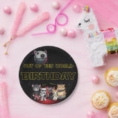 Grappige Science Fiction Kitty Cat Custom Invitati Papieren Bordje (Feest)