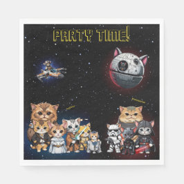 Grappige Science Fiction Kitty Cat Custom Invitati Servet