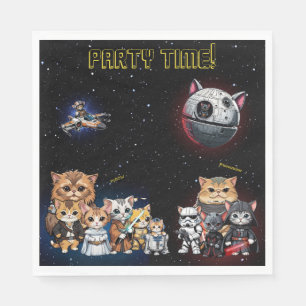 Grappige Science Fiction Kitty Cat Custom Invitati Servet