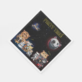 Grappige Science Fiction Kitty Cat Custom Invitati Servet (Hoek)