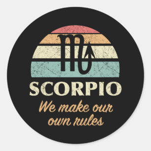 Grappige Scorpio Zodiac regels Ronde Sticker