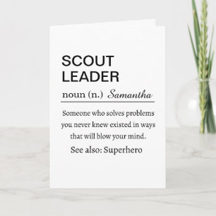 Grappige scoutleider definitie kaart bedank cadeau