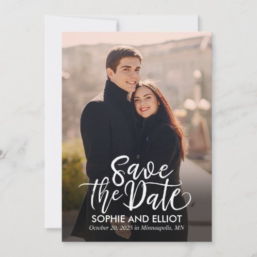 Grappige Script Trouw Save The Date Kaarten (Voorkant)