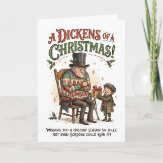Grappige Scrooge Kerstmis – Bah Humbug Kaart