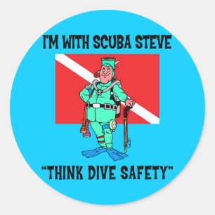 Grappige SCUBA Steve Ronde Sticker