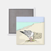 Grappige Seagull Fast Food ijskast magneet (Voorkant / Achterkant)