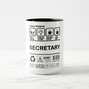 Grappige Secretaris Behandelende Informatie Mok