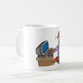 Grappige secretaris Cat Cartoon Office Humor Koffiemok (Voorkant links)