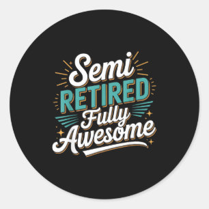 Grappige semi-gepensioneerde ontwerpen voor volled ronde sticker
