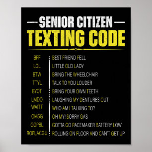 Grappige seniorenburger sms code Vaderdag Poster