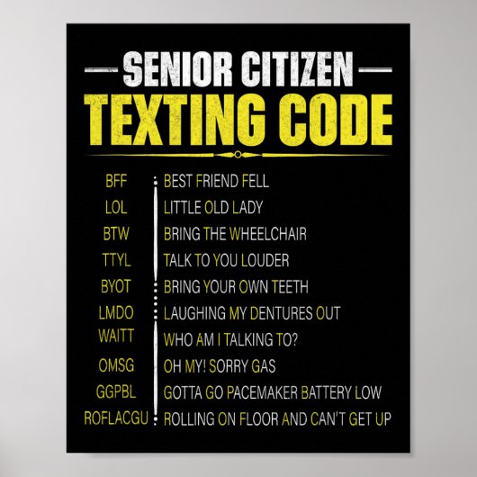 Grappige seniorenburger sms code Vaderdag Poster (Voorkant)