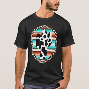 Grappige Serape Koeienprint Cactus Luipaardprint T T-shirt