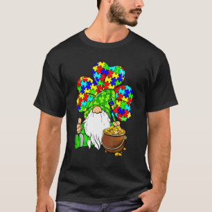 Grappige Shamrock Gnome Autisme Ondersteuning Gelu T-shirt