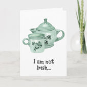 Grappige Shamrock Koffiepot St. Patrick's Dag Kaar Aankondiging (Voorkant)