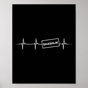 Grappige Shashlik Heartbeat Russische BBQ Outfit v Poster