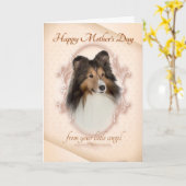 Grappige Sheltie Moederdag Kaart (Gele Bloem)