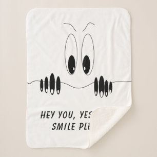 Grappige Sherpa Deken met Curiosity Eyes - Smile