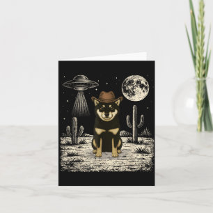 Grappige Shiba Inu Cowboy Western Hond Ufo Kaart