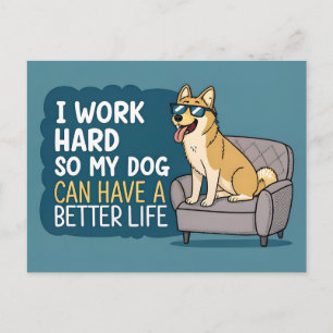 Grappige Shiba Inu-hond Citaat Bank Illustratie Briefkaart