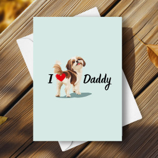 Grappige Shih Tzu Dog Bum Butt met Heart Fathers D Kaart