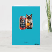 Grappige Siamese Kat Bier Drinker Kaart (Achterkant)