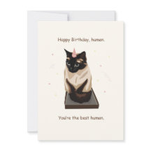 Grappige Siamese kat Happy Birthday Kaart