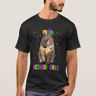 Grappige Siberische kattenliefhebber Meowdi Gras M T-shirt