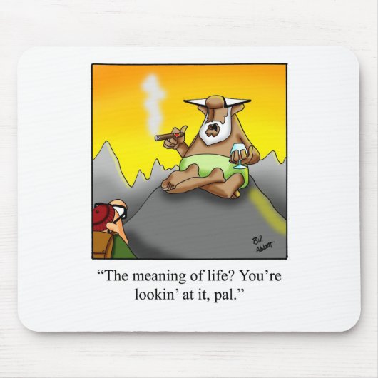 Grappige Sigaar Wise Man Cartoon Cadeaus! Muismat (Voorkant)