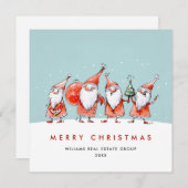 Grappige Sinterklaas Gnomes Kerstmis Corporate Feestdagenkaart (Voorkant / Achterkant)