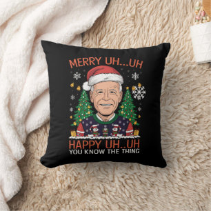 Grappige Sinterklaas Joe Biden Prettig Uh Uh Kerst Kussen