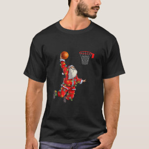 Grappige Sinterklaas Spelen Basketbal Kerst Lig T-shirt